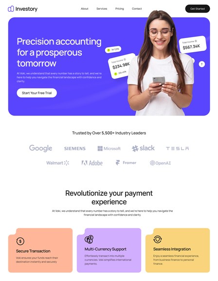 Investory ghl accountancy website template 