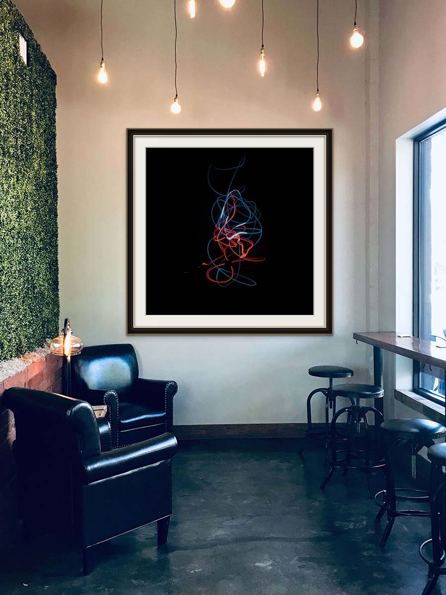 Abstract art framed in a wall