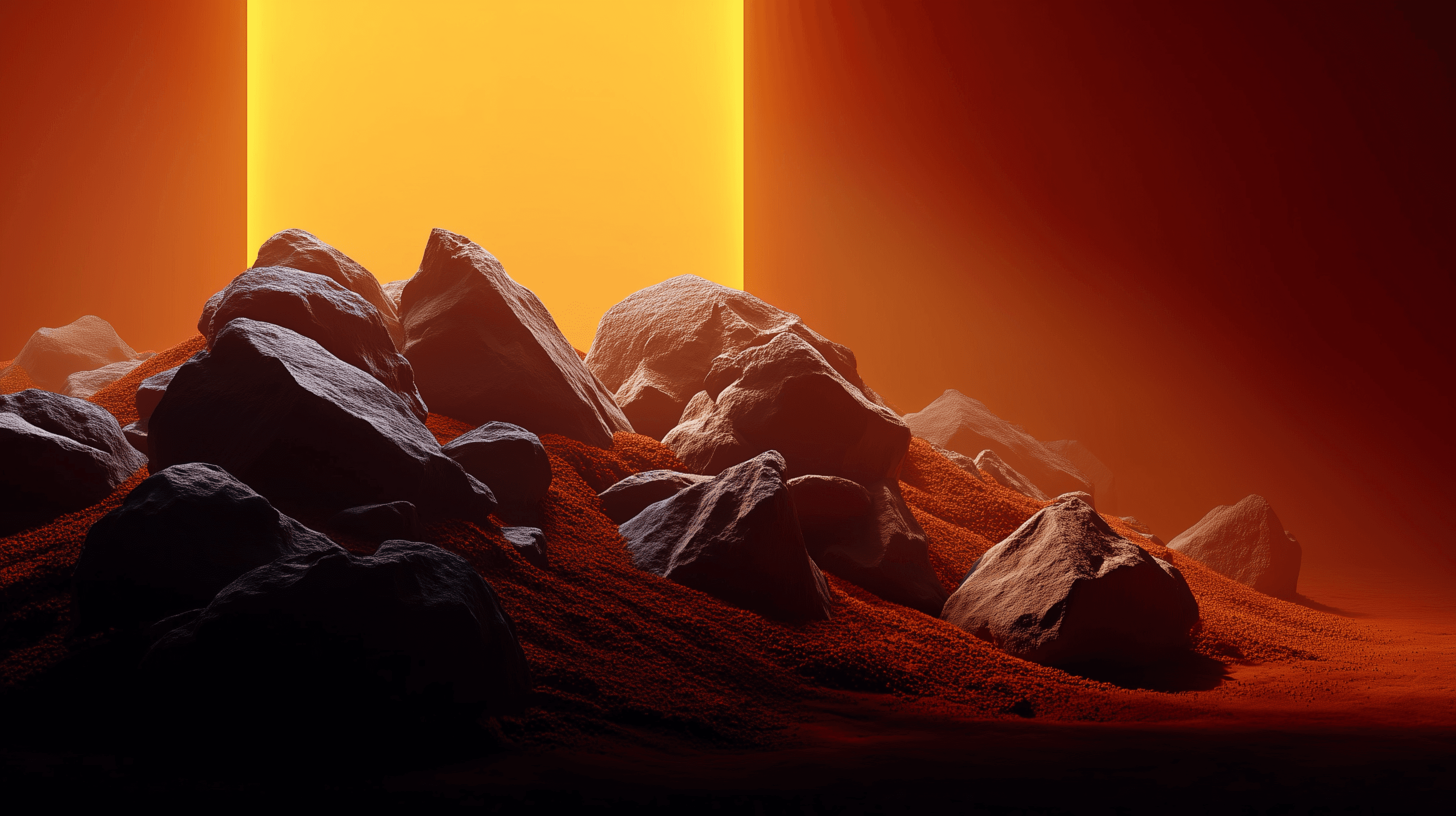 orange red yellow space stones background