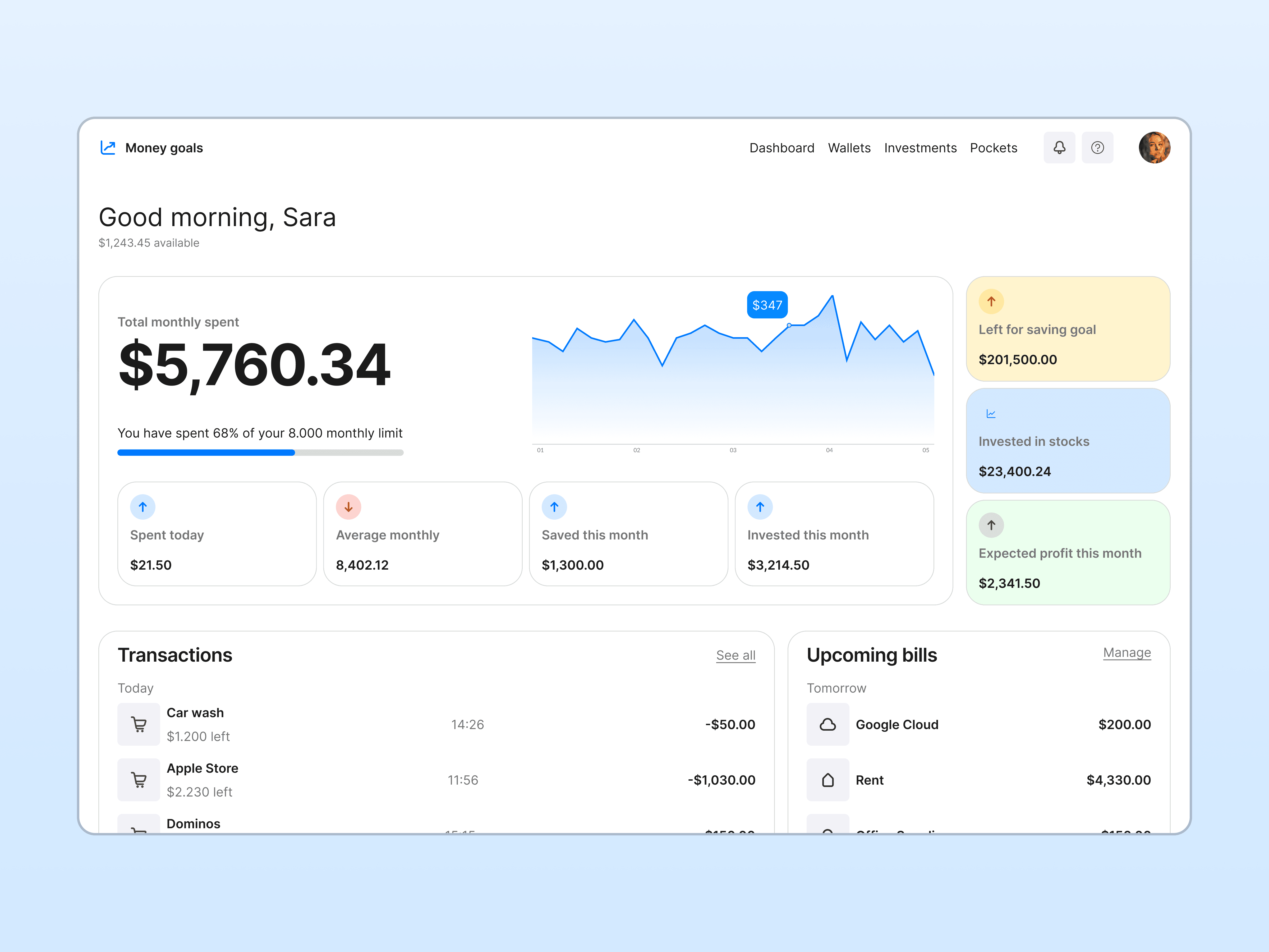 Money Goals freelance concept