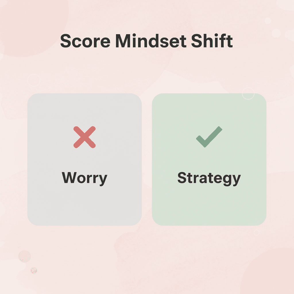 Before and after comparison showing mindset shift from worry to strategy