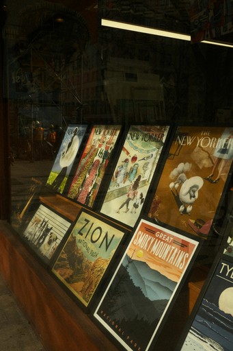 Posters of national parks and the new yorker.