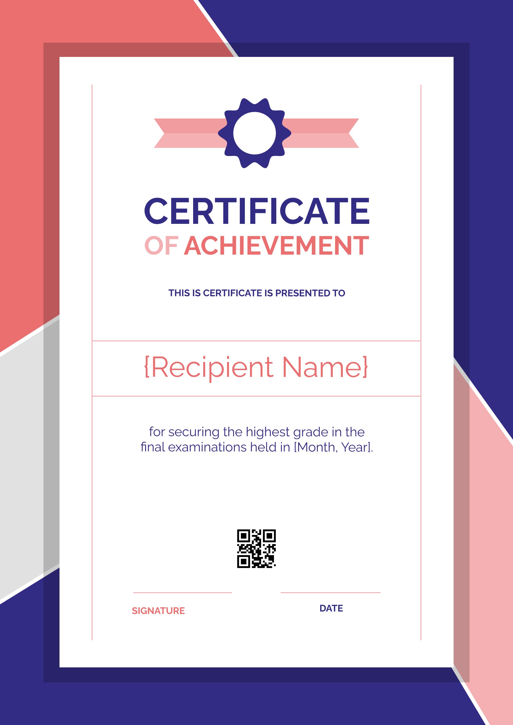 Wauld - Sophisticated and professional academic excellence certificate template
