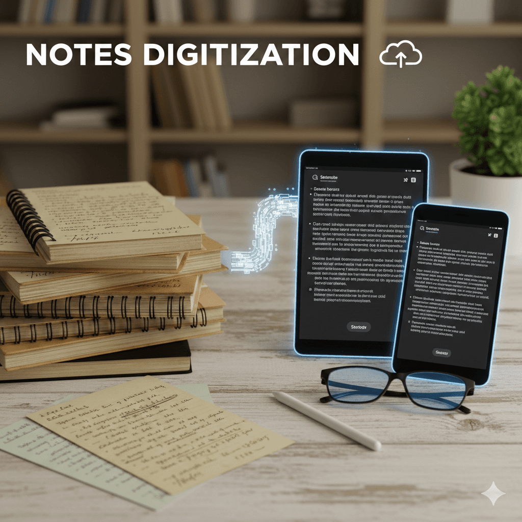 Notes digitization sample preview handwritten to typed conversion