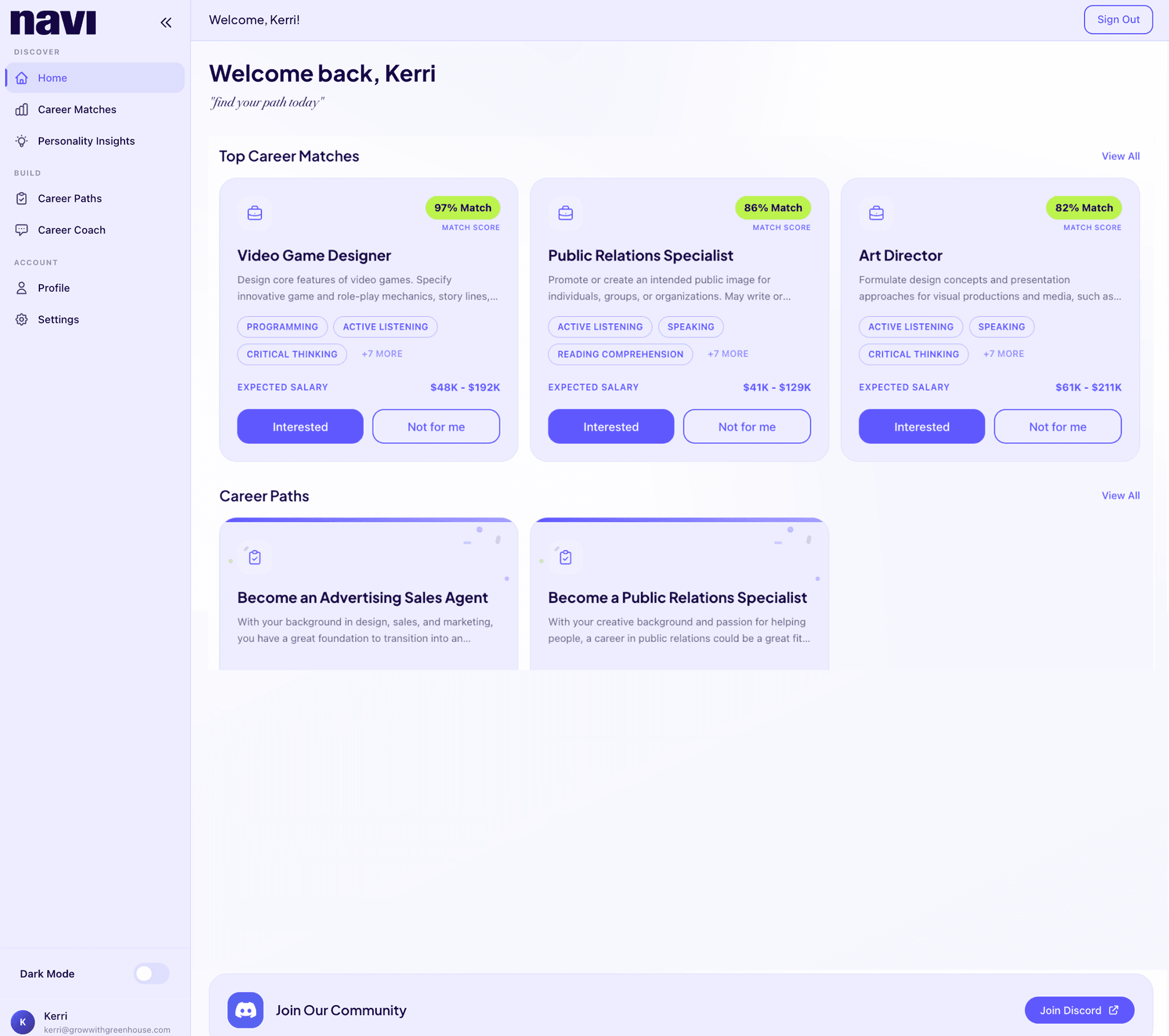 An image of Dreelio's dashboard