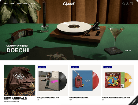 Screenshot of Capitol website