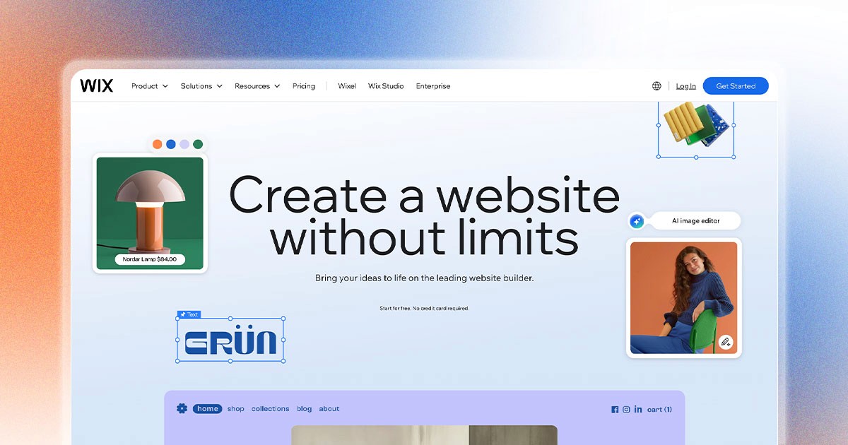 Wix drag-and-drop website builder