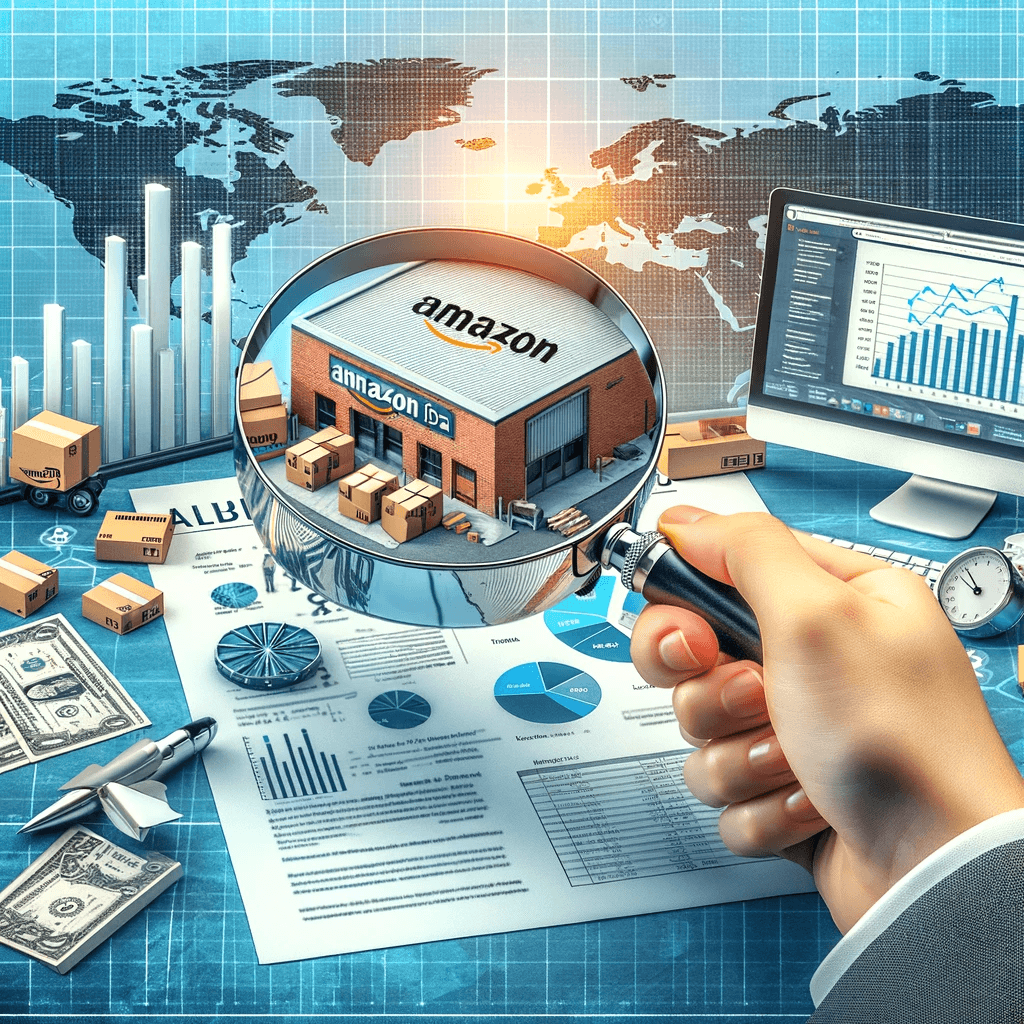 Graphic showing a magnifying glass and report