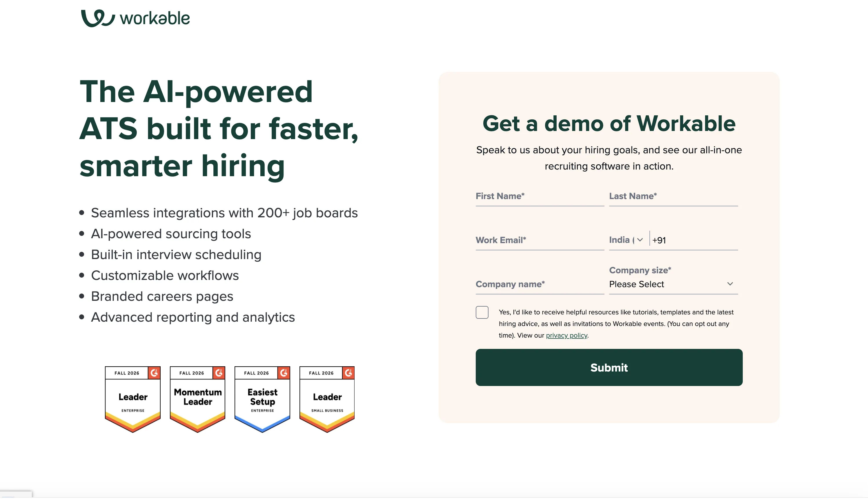 Workable Homepage