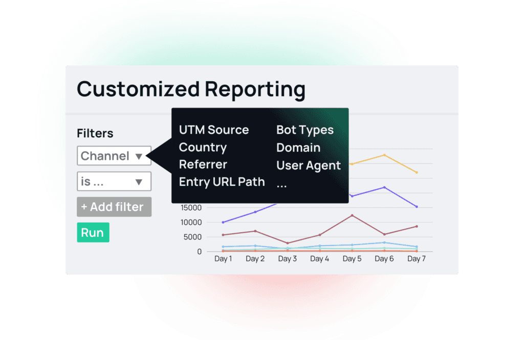 Mockup showcasing a visualization of the fraud0 reporting filter options.