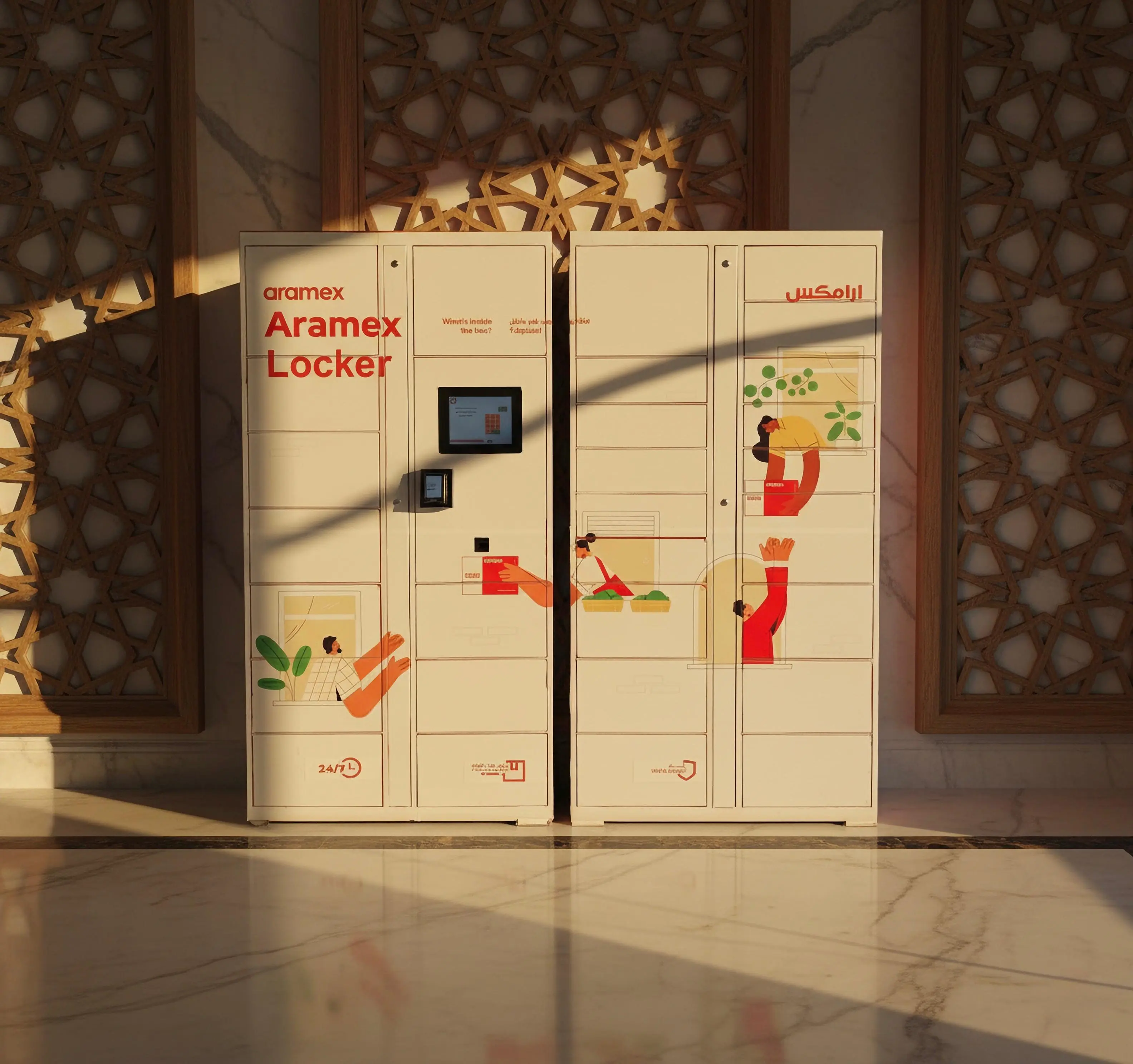 Indoor Parcel Locker installation for Aramex - secure package management for logistics