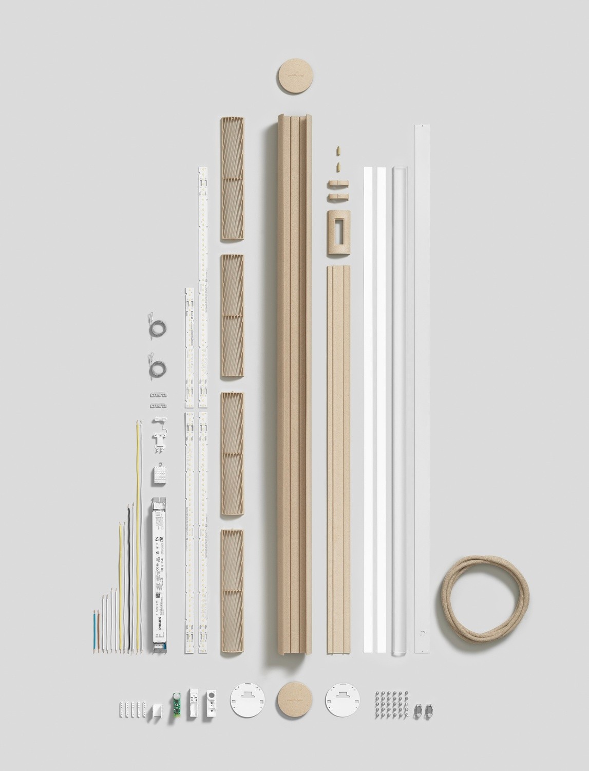 Modern glass and steel building with warm wooden ceilings, surrounded by lush greenery, blending contemporary architecture with nature.