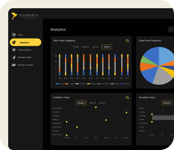 Finance tracking app in light and dark modes on two smartphones.