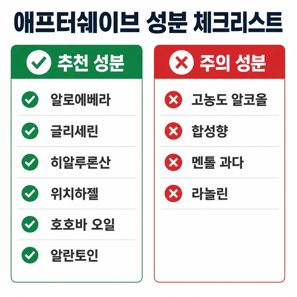 애프터쉐이브 성분표에서 좋은 성분과 피해야 할 성분을 구분하면 구매 실패를 줄일 수 있습니다