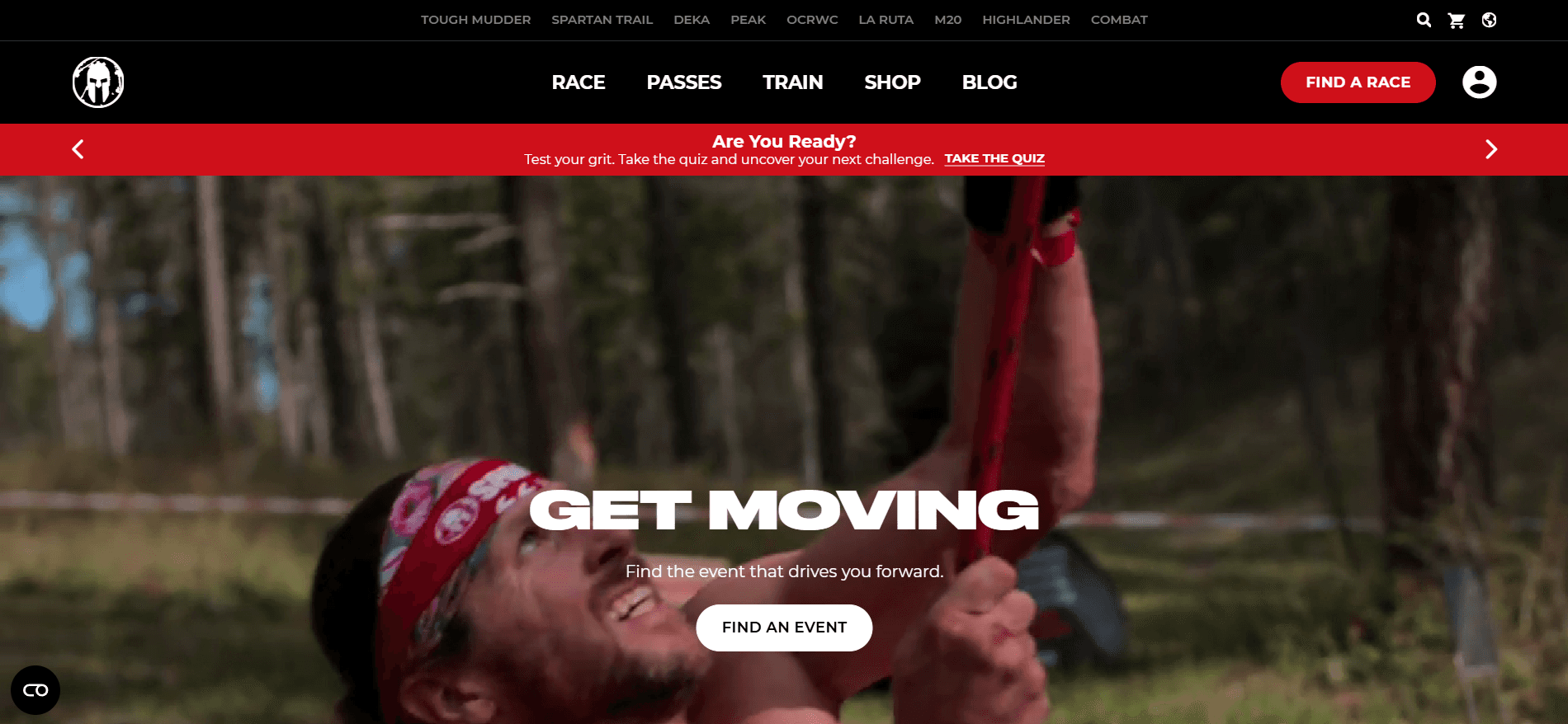 Spartan Race’s homepage