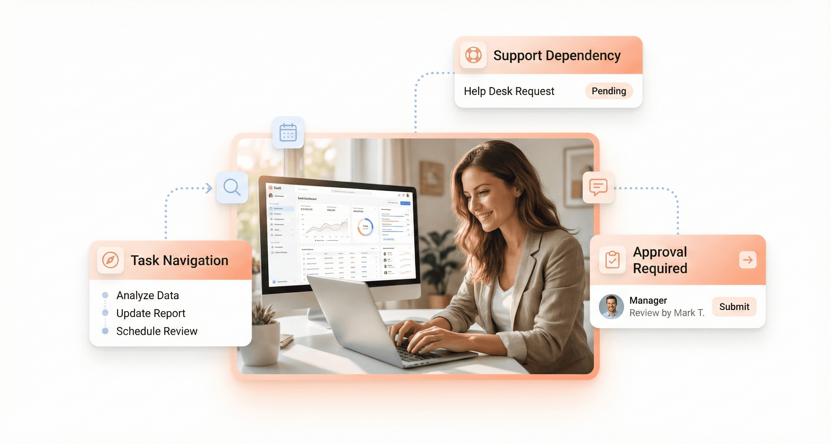 Enterprise employee navigating SaaS dashboard remotely highlighting need for UX governance