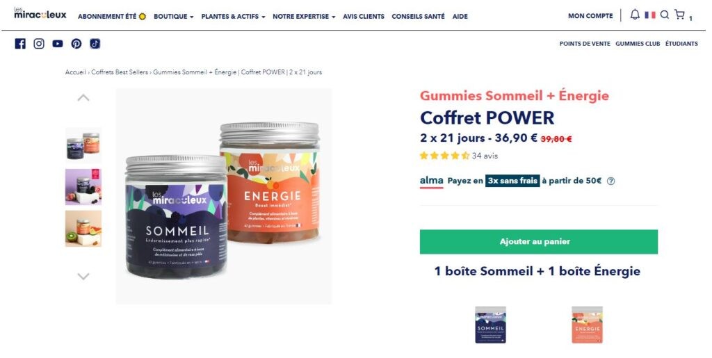 Page produit Les Miraculeux proposant un coffret de deux boîtes