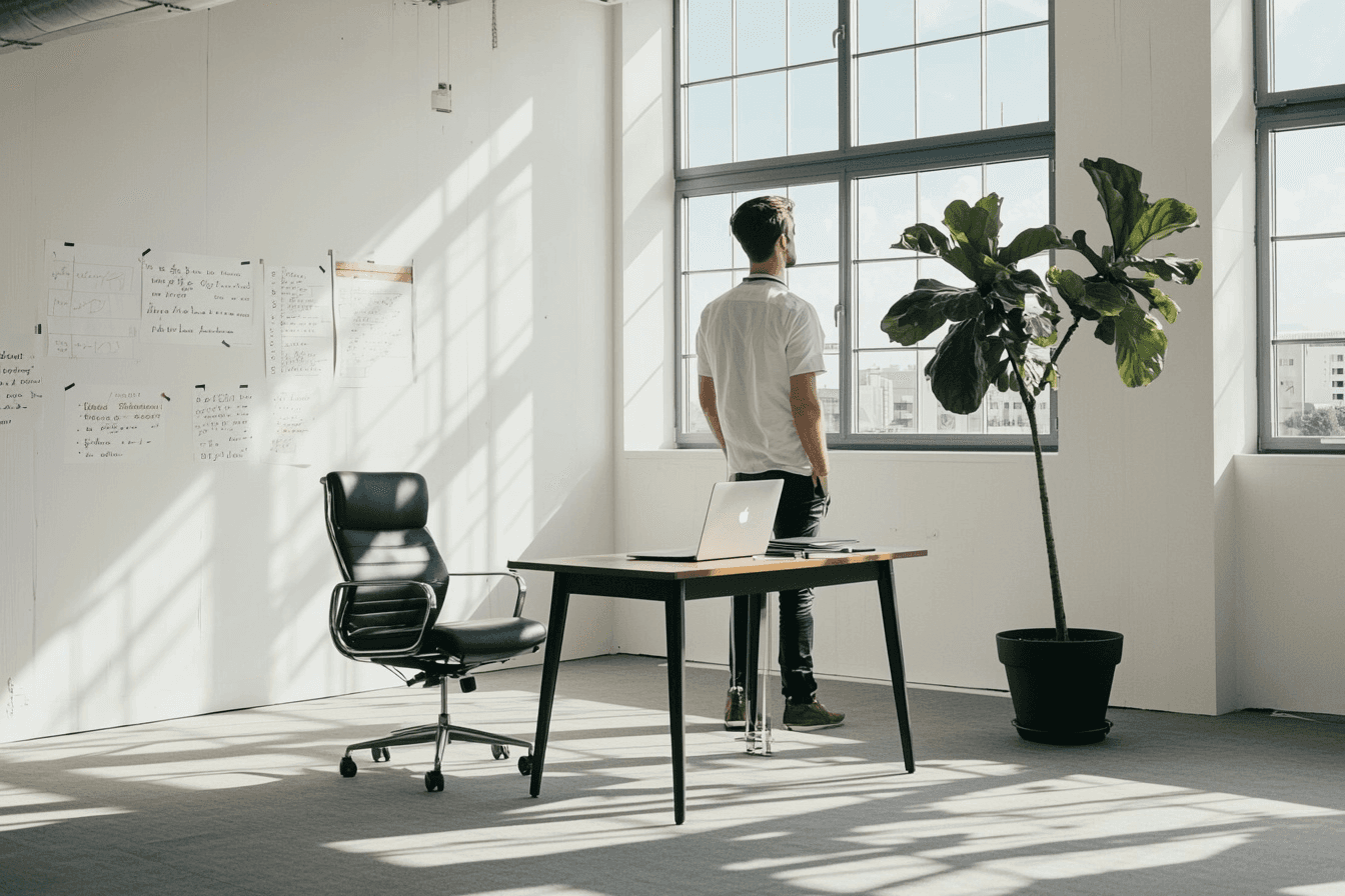 Un operaio posa un mattone su un muretto in costruzione, mentre il team osserva in silenzio. La scena rappresenta l’atto concreto di costruire insieme una decisione.