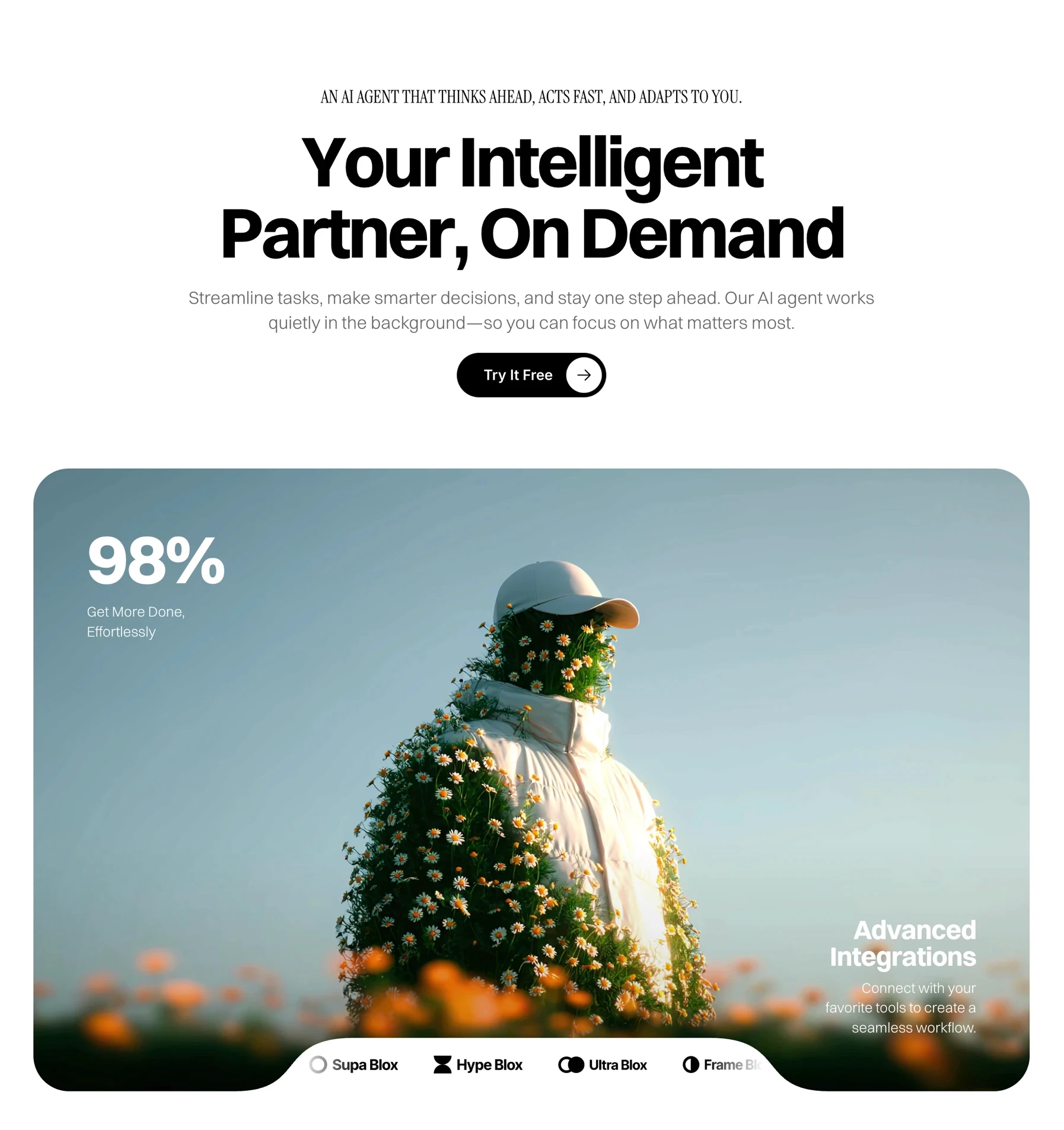 Website hero section template for Framer using the Frameblox UI Kit and Plugin.