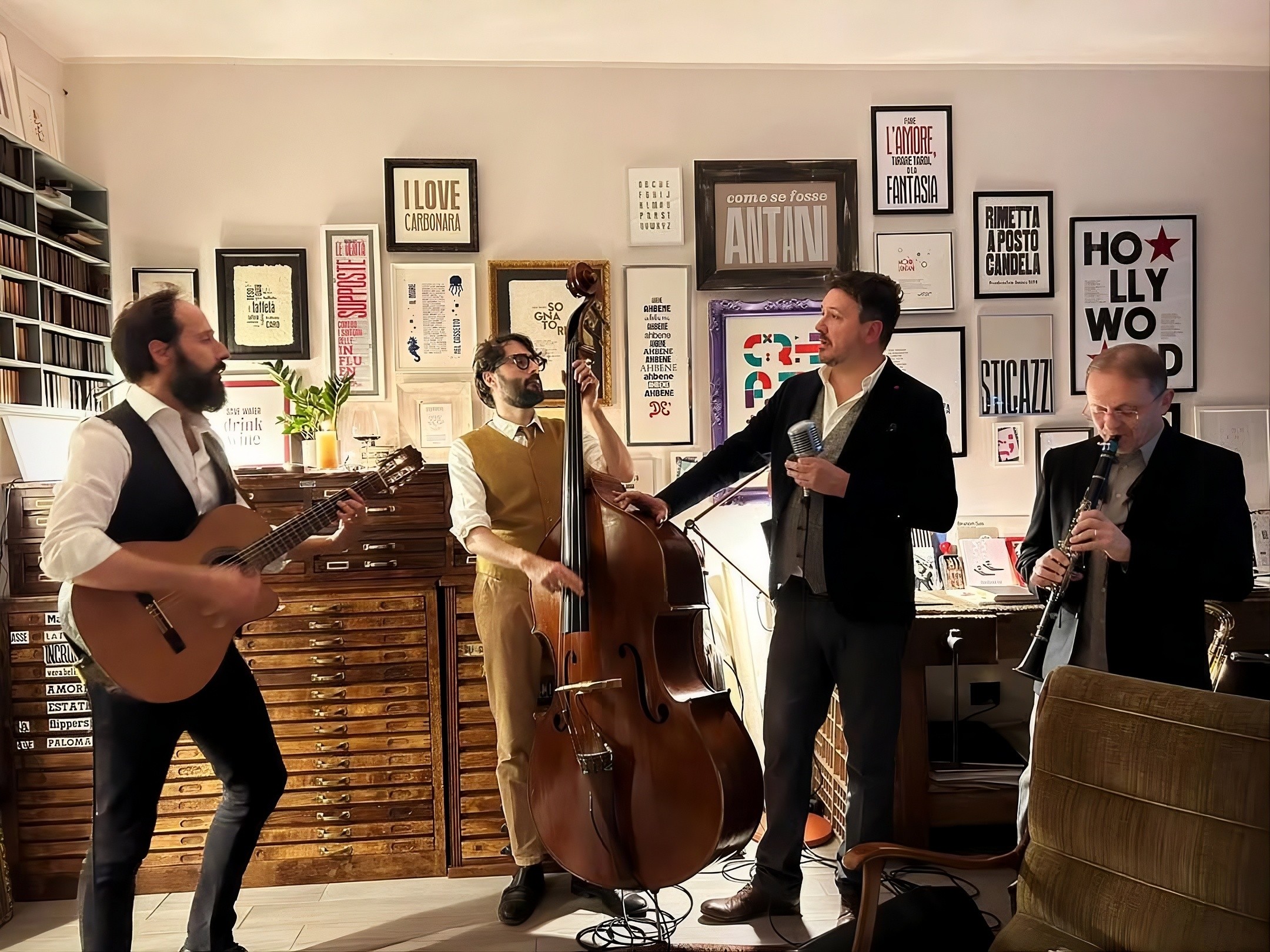 a man holding a cocktail