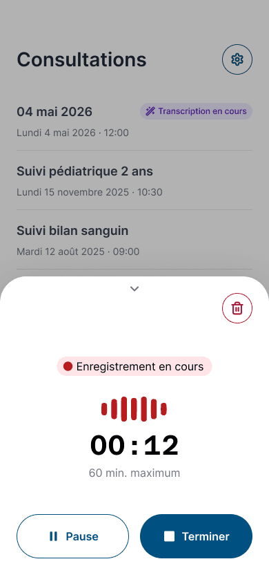 Page d'enregistrement de Emilia