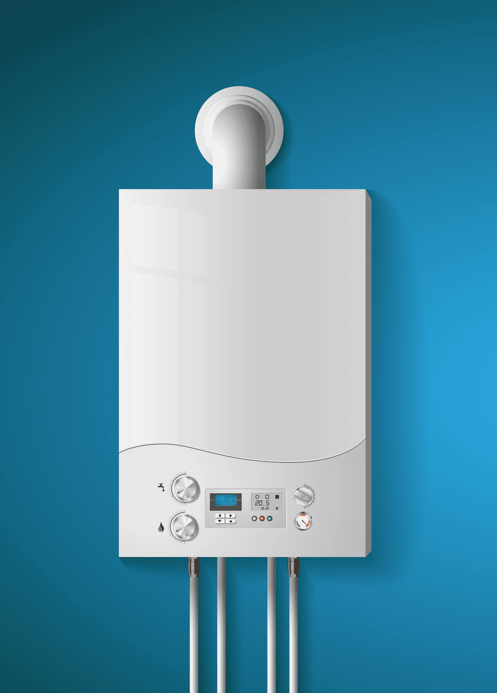 The front of a boiler installation