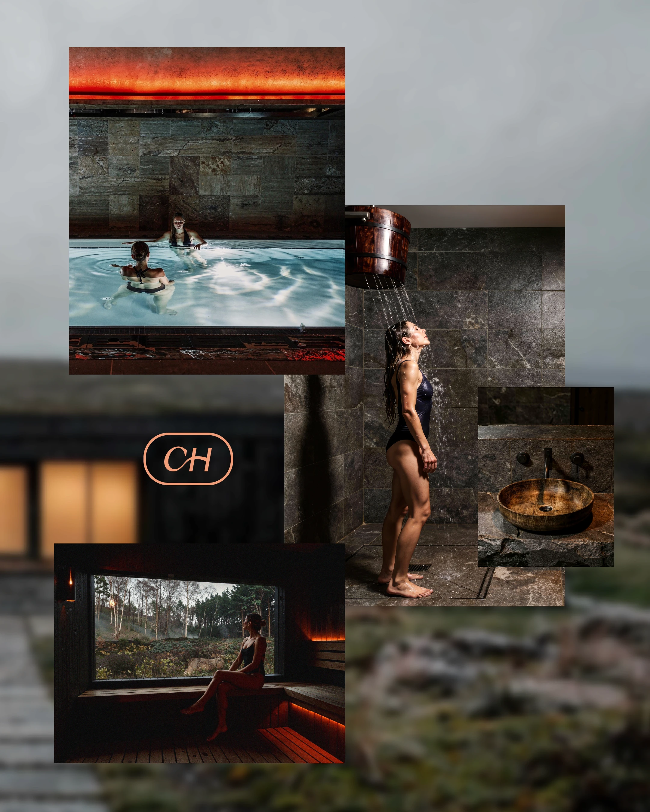 a display case with pictures