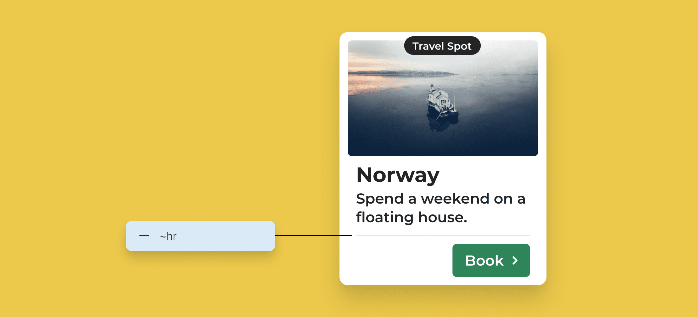 An example of a decorative object naming convention being used on a simple card design.