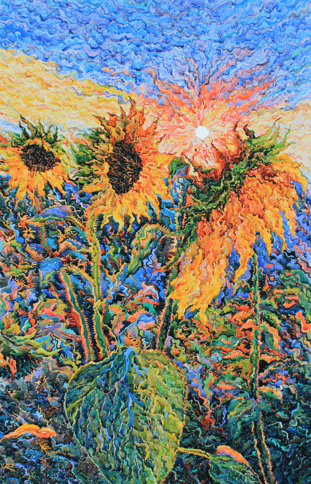 premium art poster and canvas prints, with originals available, from QART , of the artwork " Sunflowers "