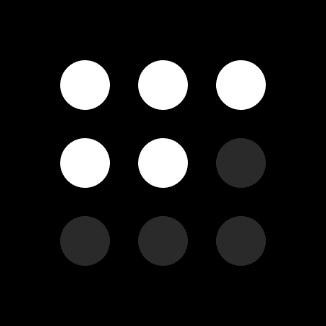 An icon displaying progress through dots