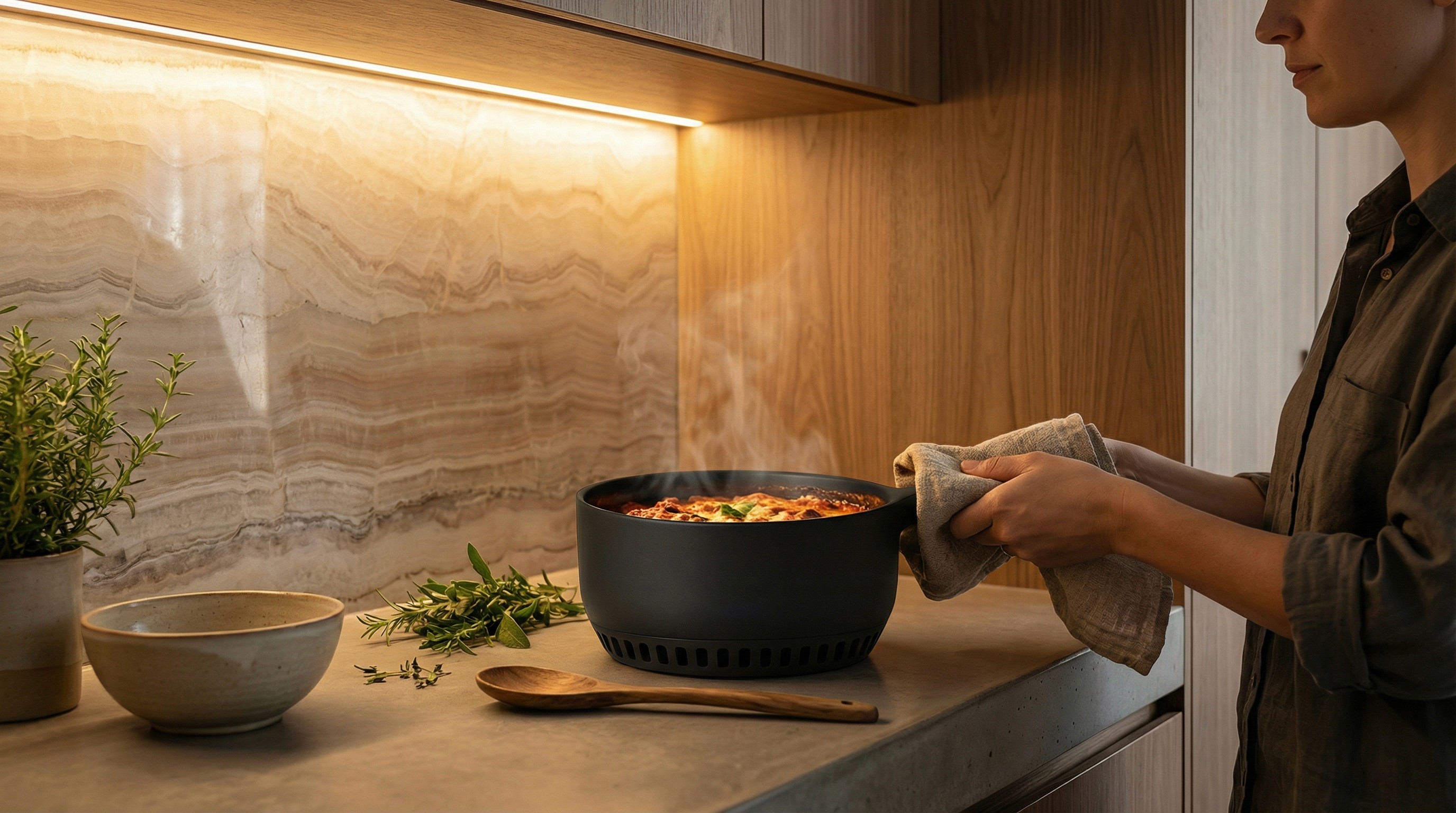 sfeerbeeld van de pot met een gerecht dat aan het bereiden is