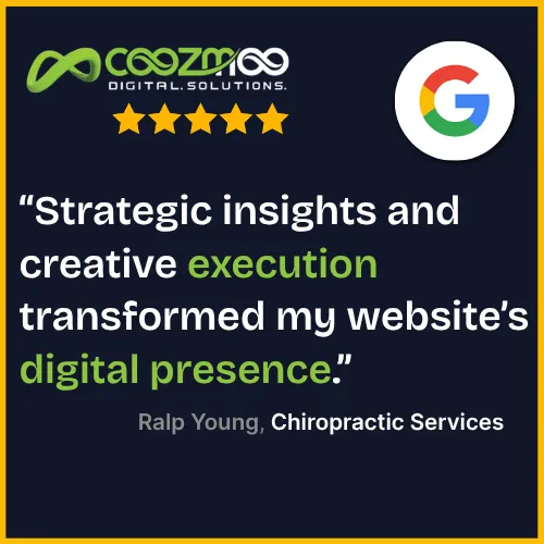 five-star Google review for Coozmoo Digital Solutions.