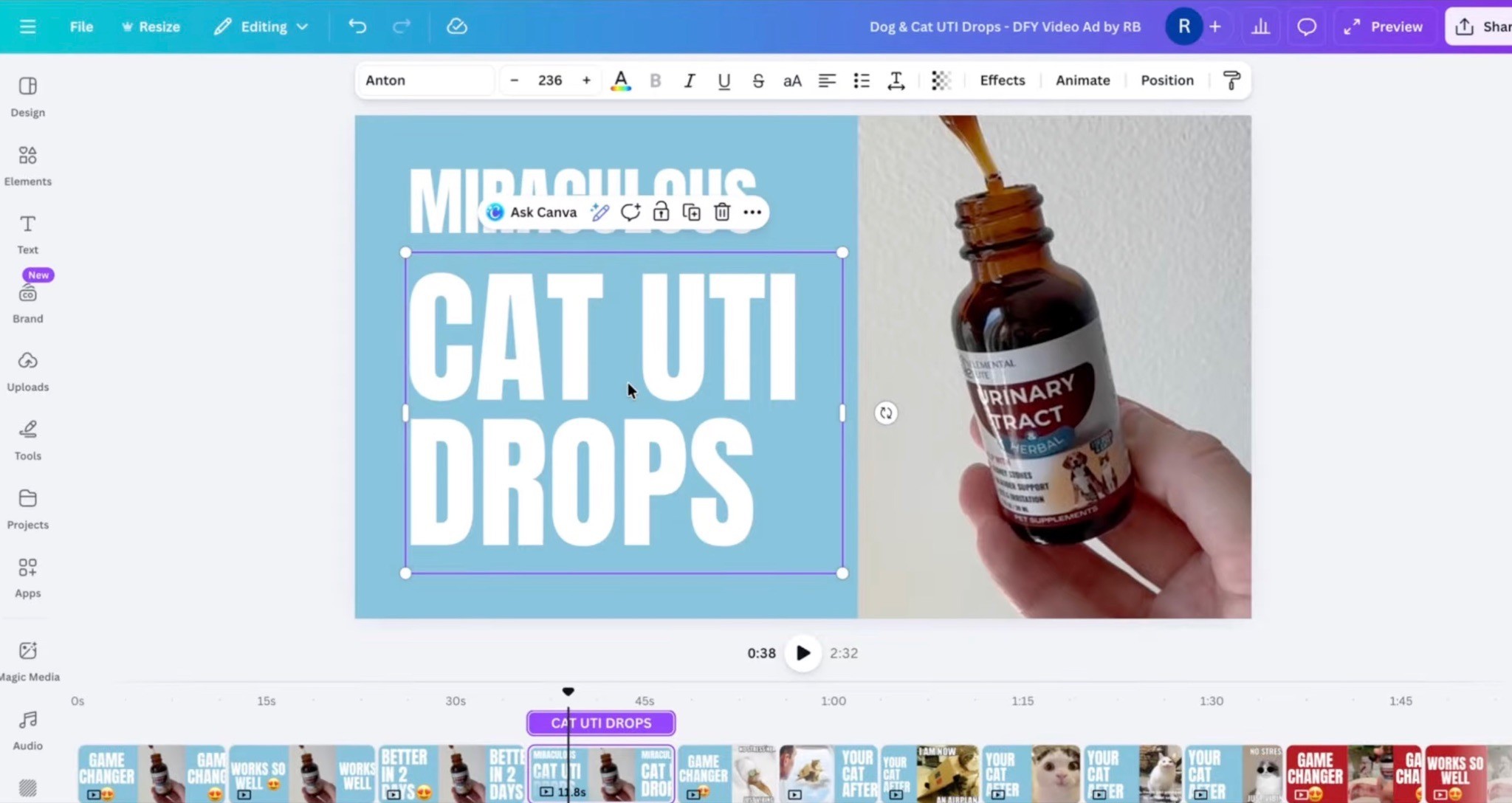 Use huge text for Amazon SBV Ads