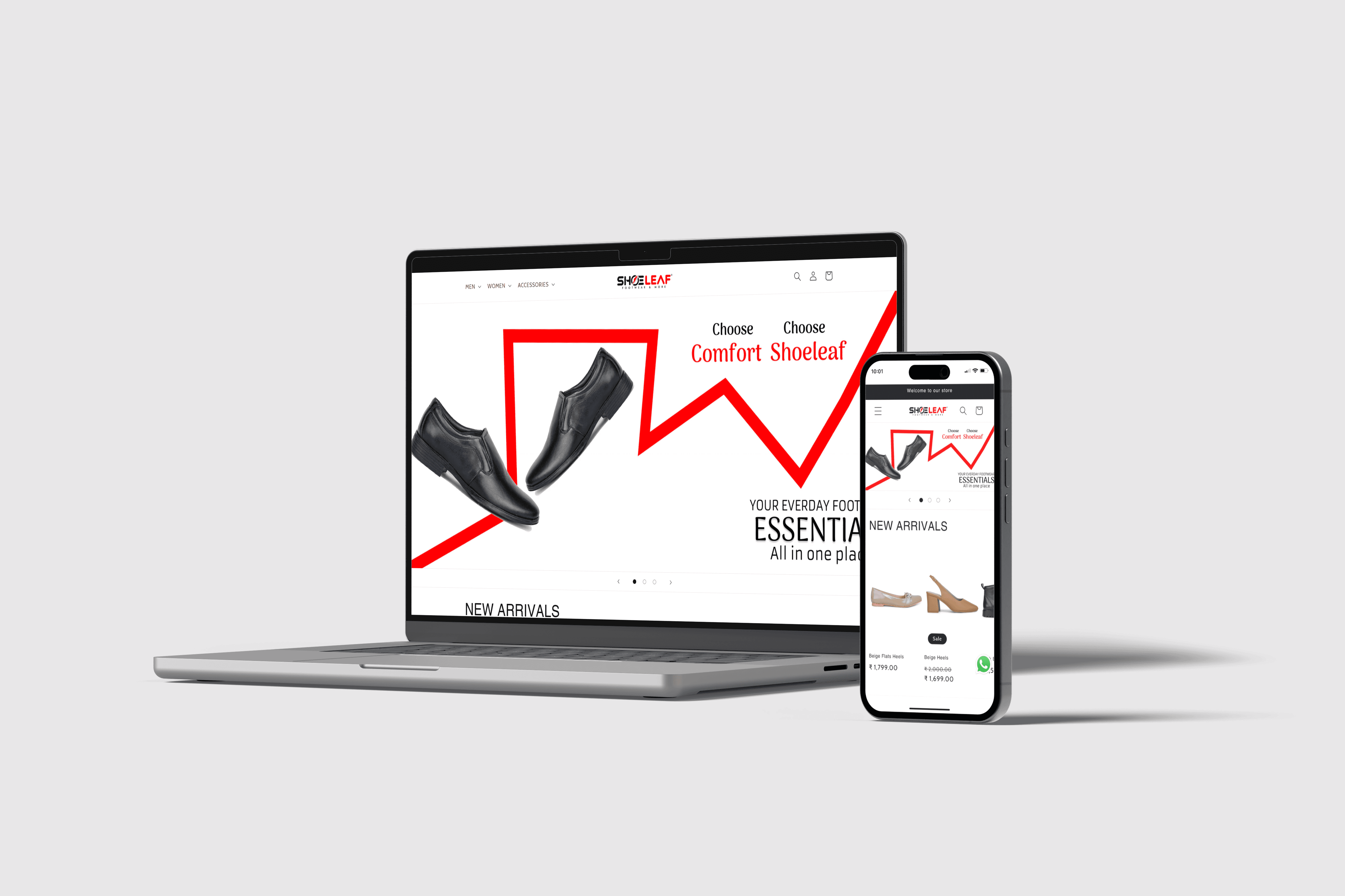 Shoeleaf website mockup