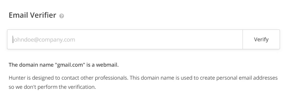 Hunter Email verifier