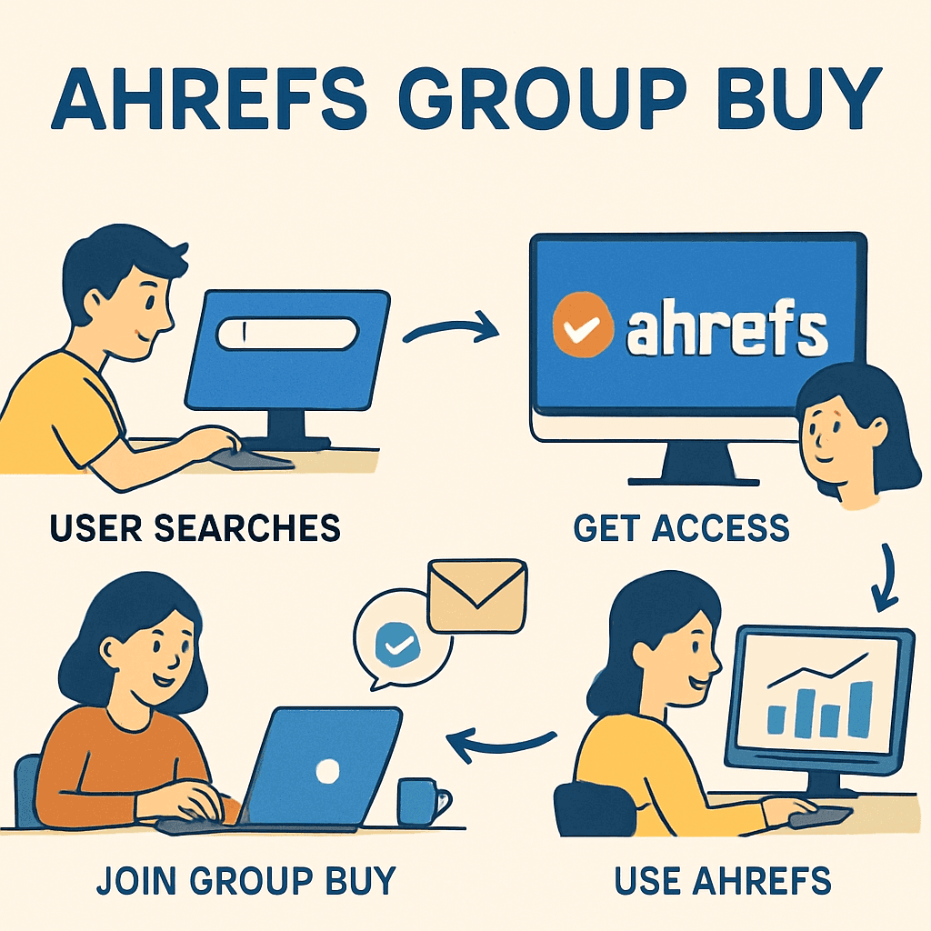 Illustration of the Ahrefs Group Buy process