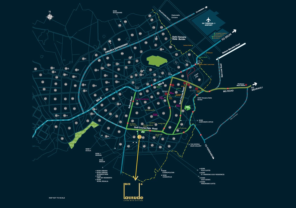 M3M Latitude Sector 65 location map