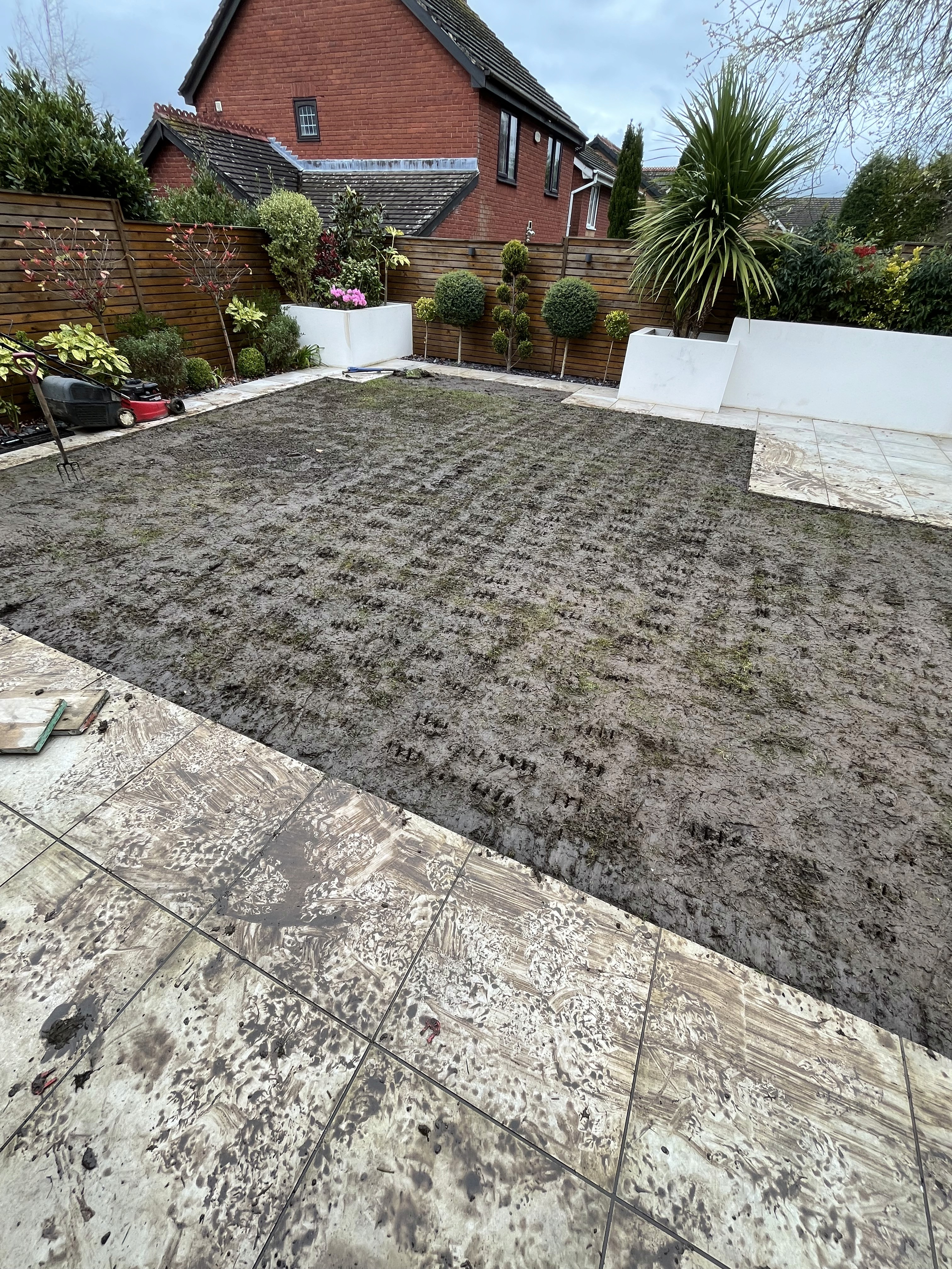 Before landscaping work