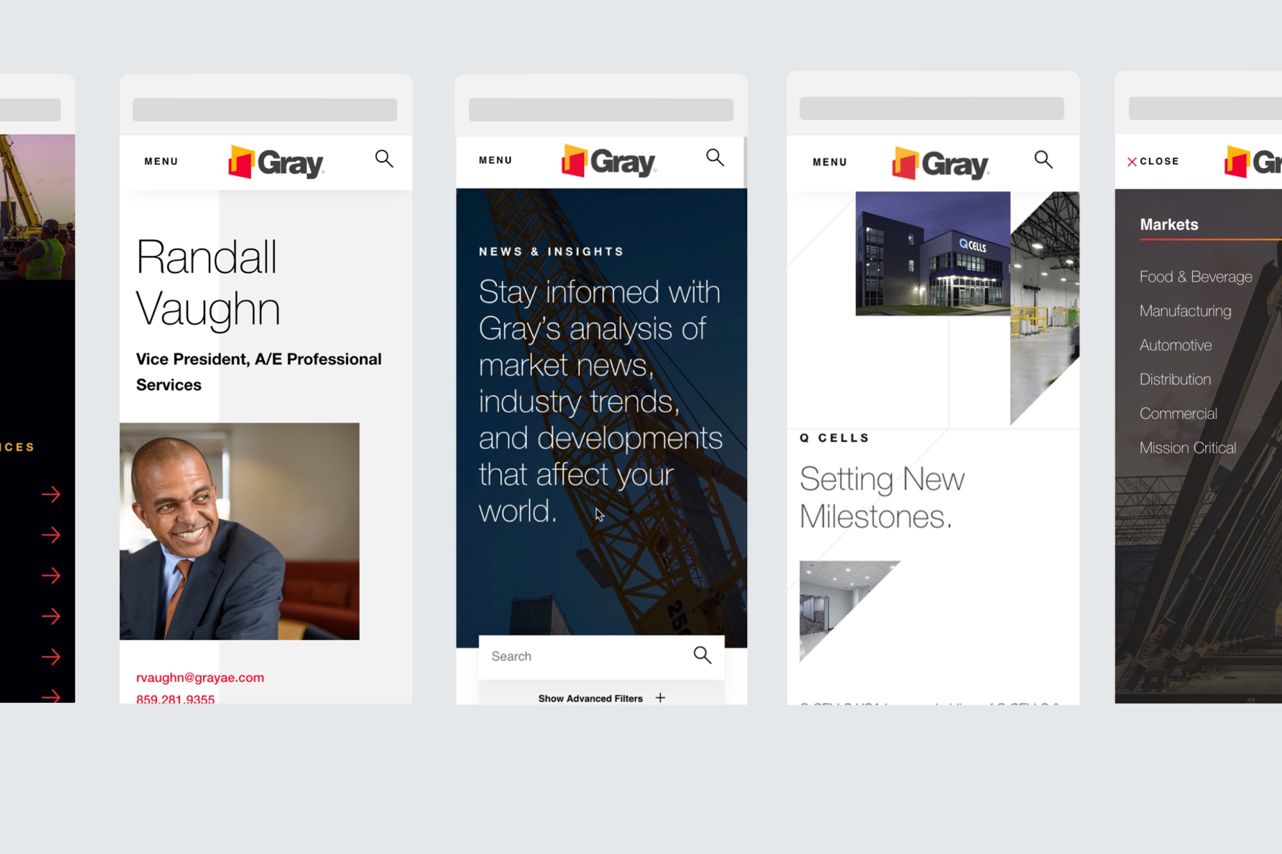 mobile views across key templates
