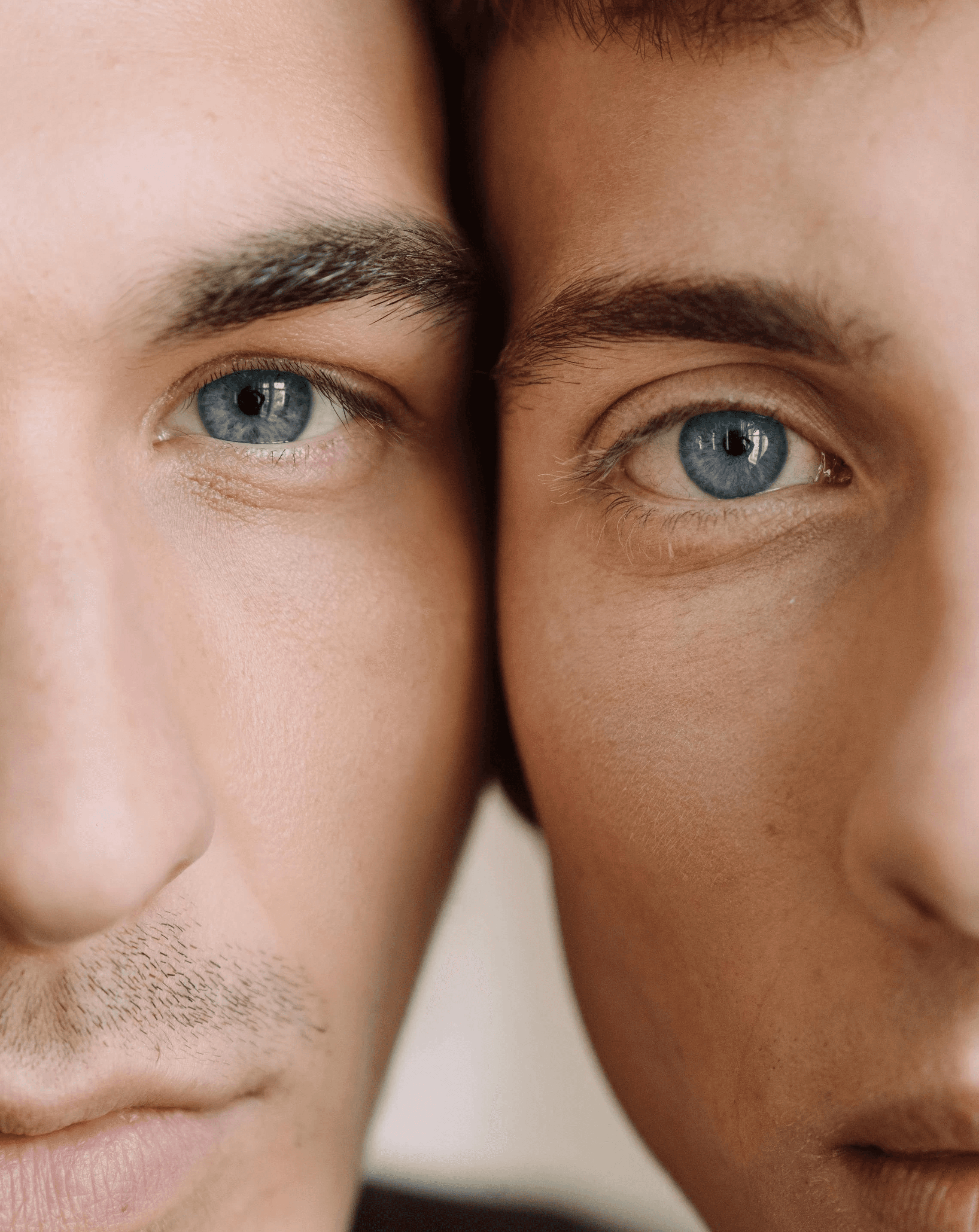 female similing while looking up at the clouds