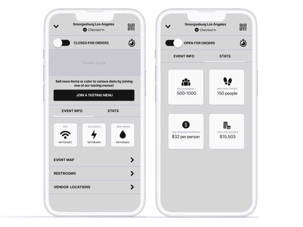 Event Info Wireframes