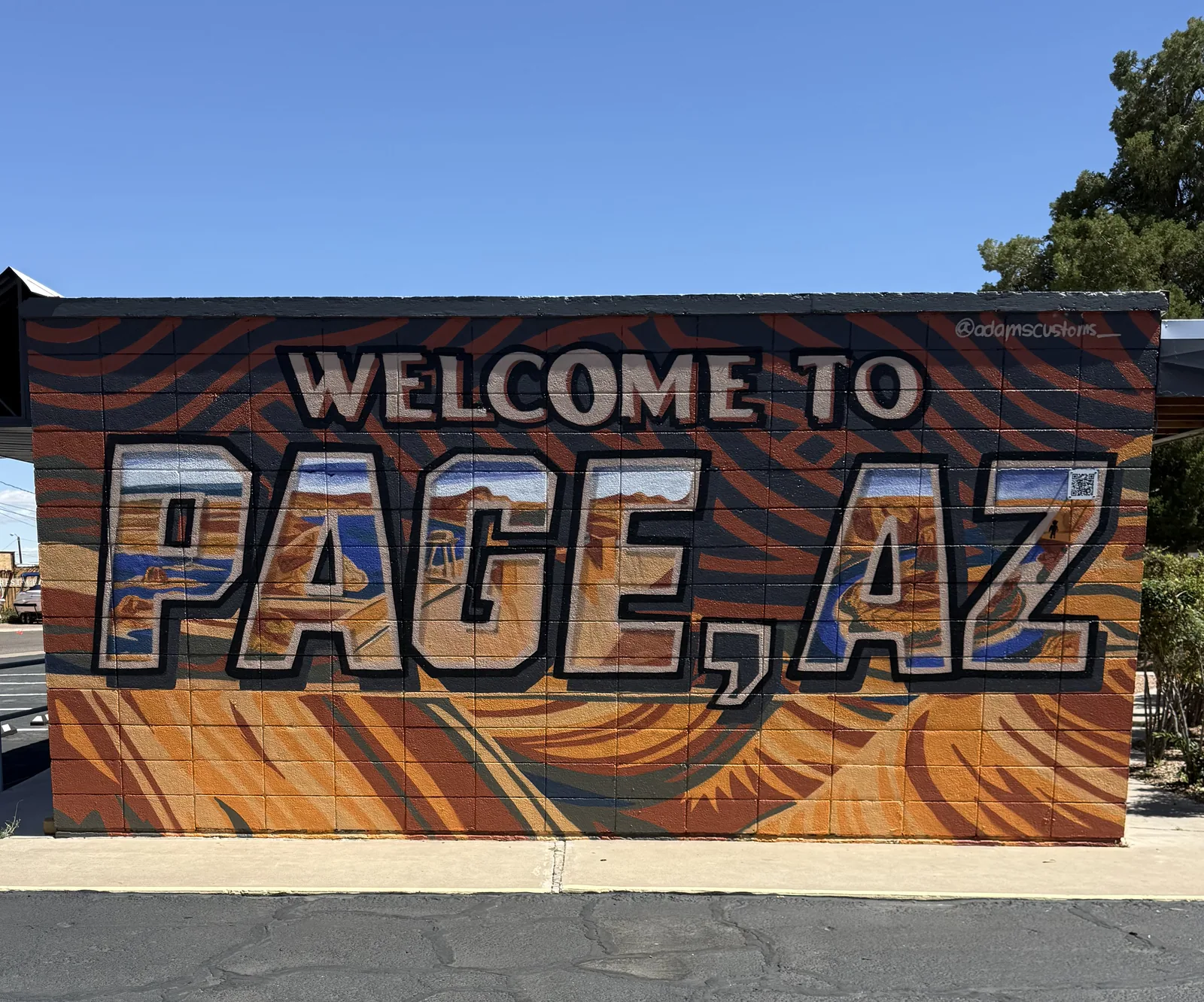 Welcome to Page, AZ mural near The Wesley Hotel