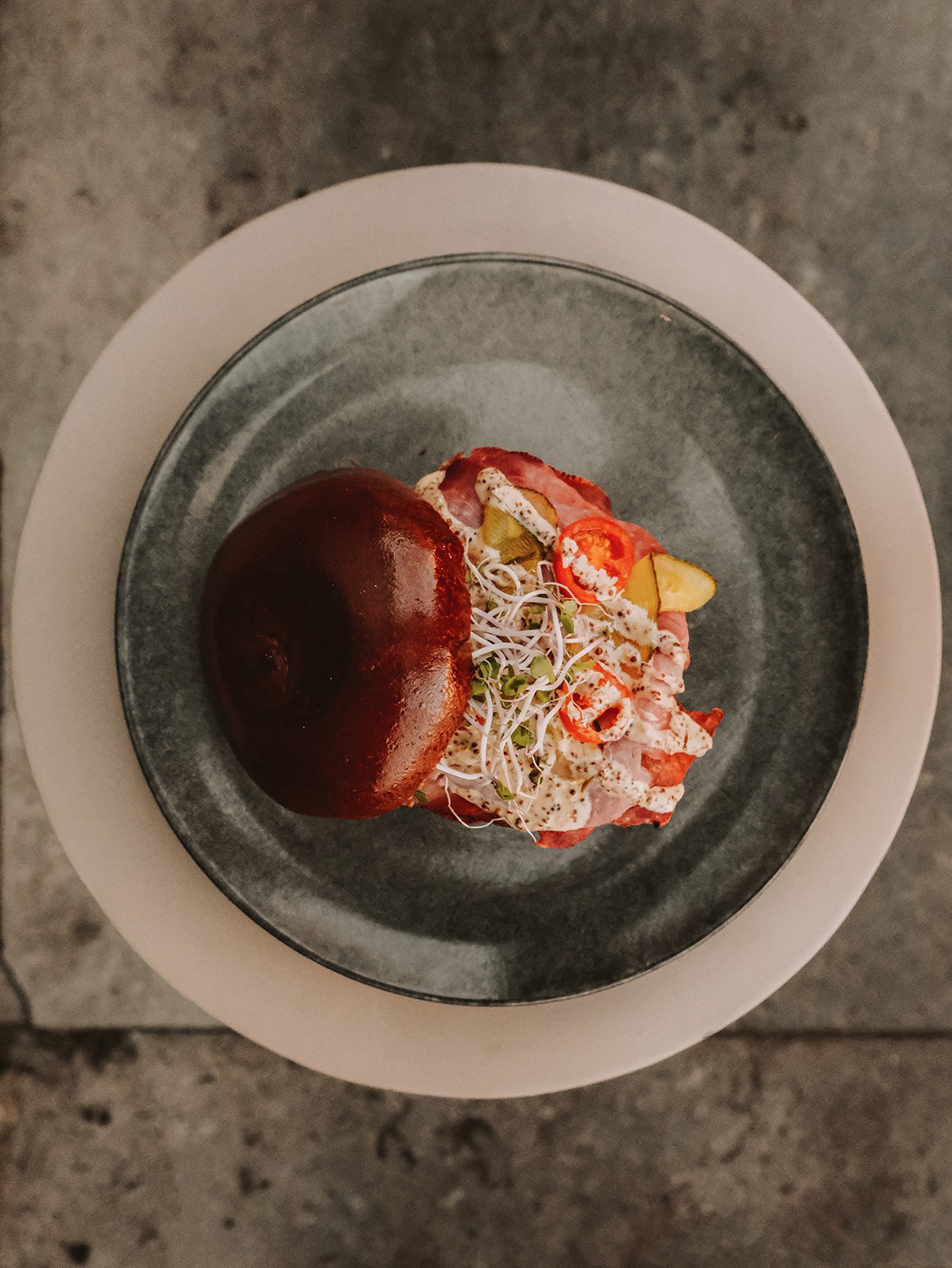 Sandwich served on a plate