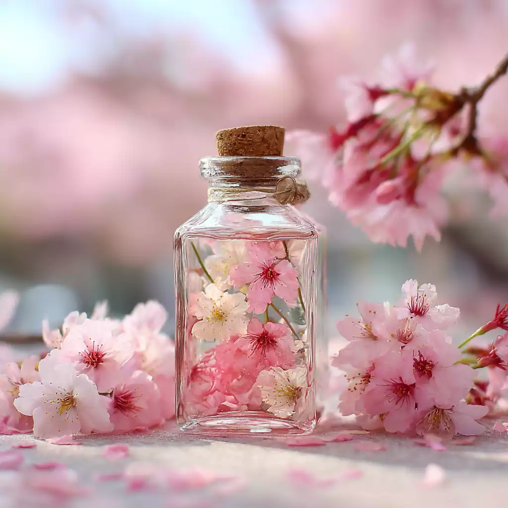 Floral glass bottle