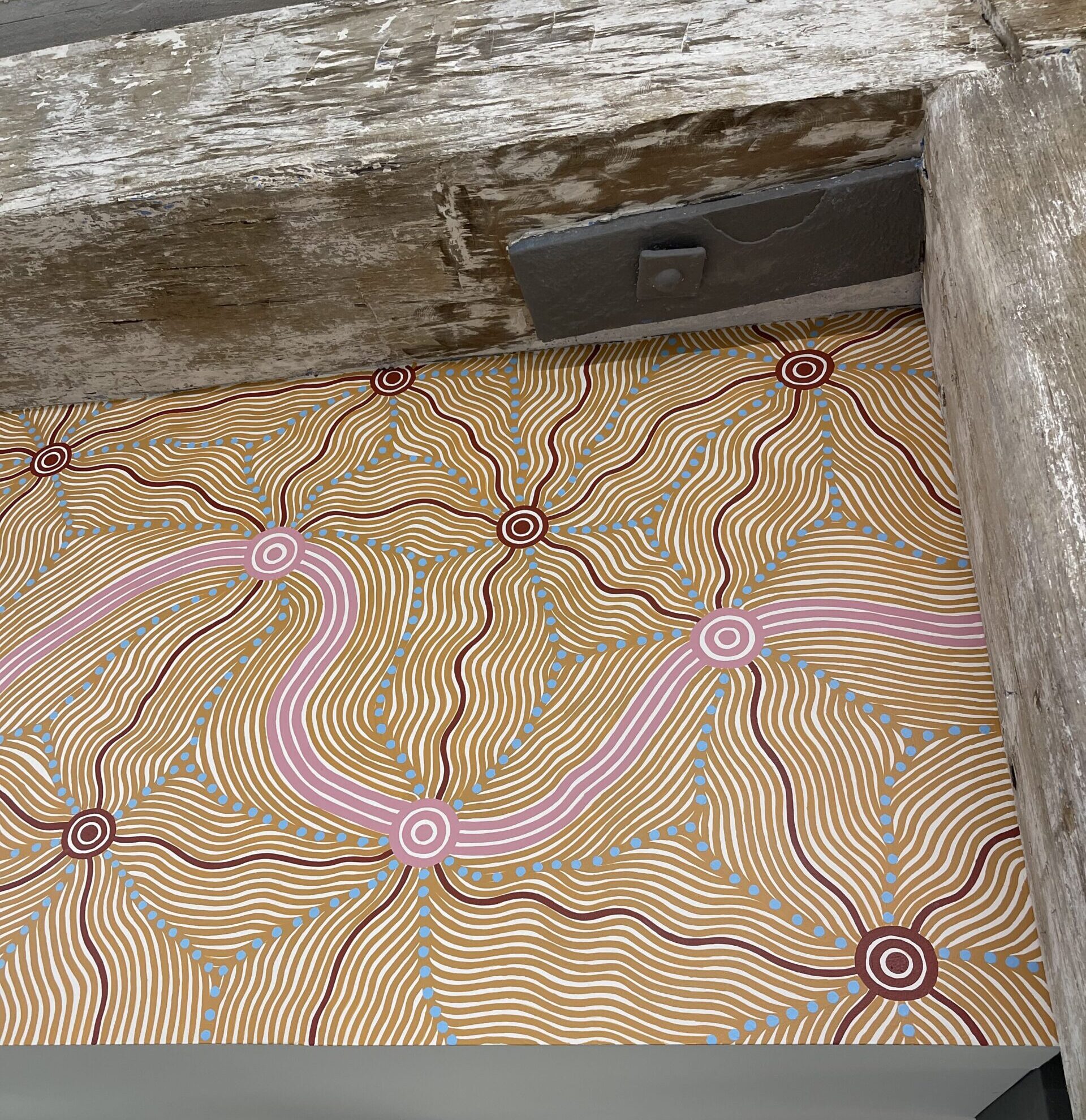 Close-up photo of office mural