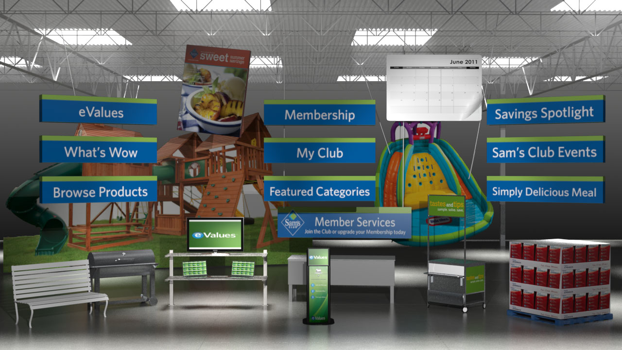 3D Rendering of Sam's Club Interior
