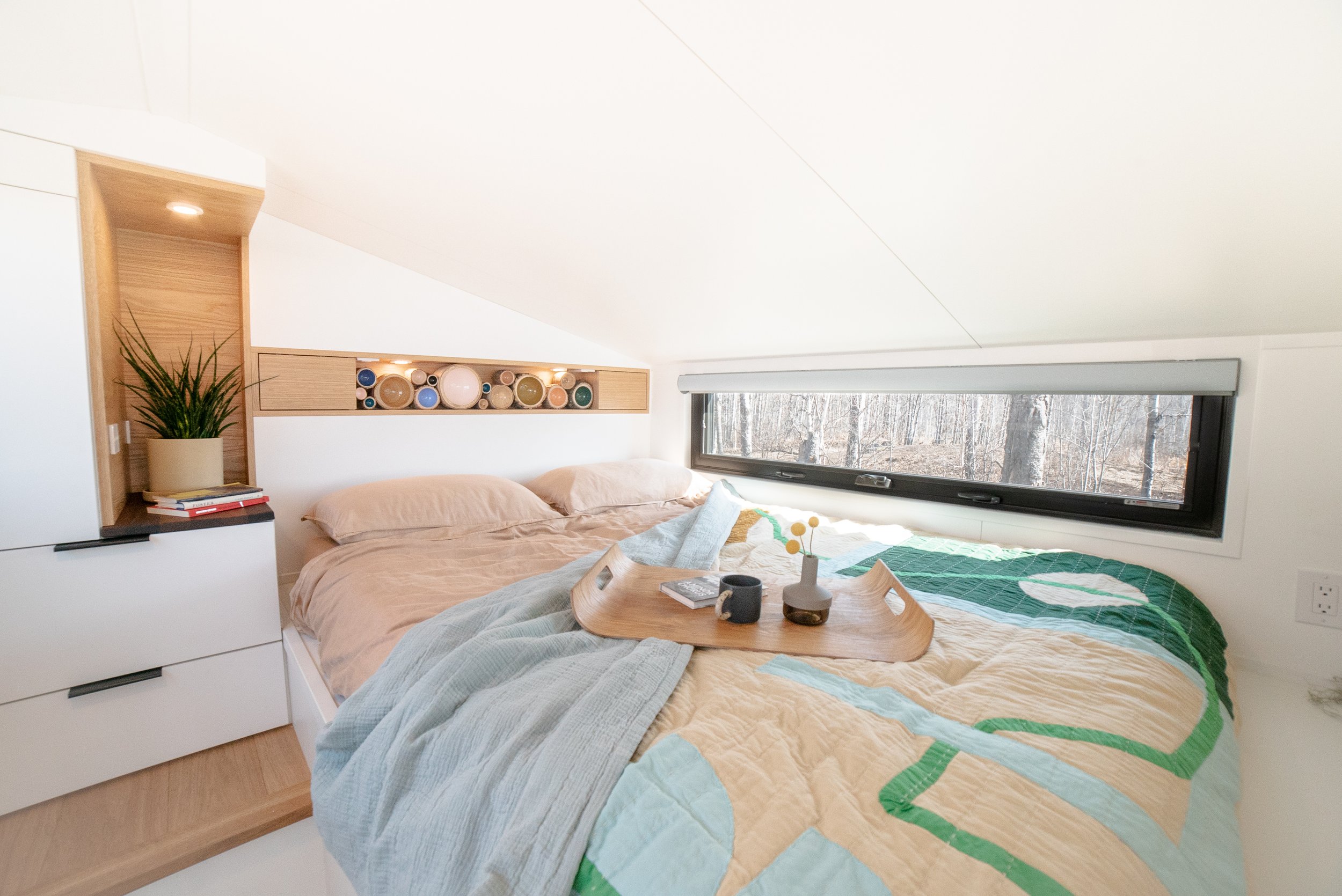 Fritz Tiny Homes Loft Bedroom in their Halcyon
