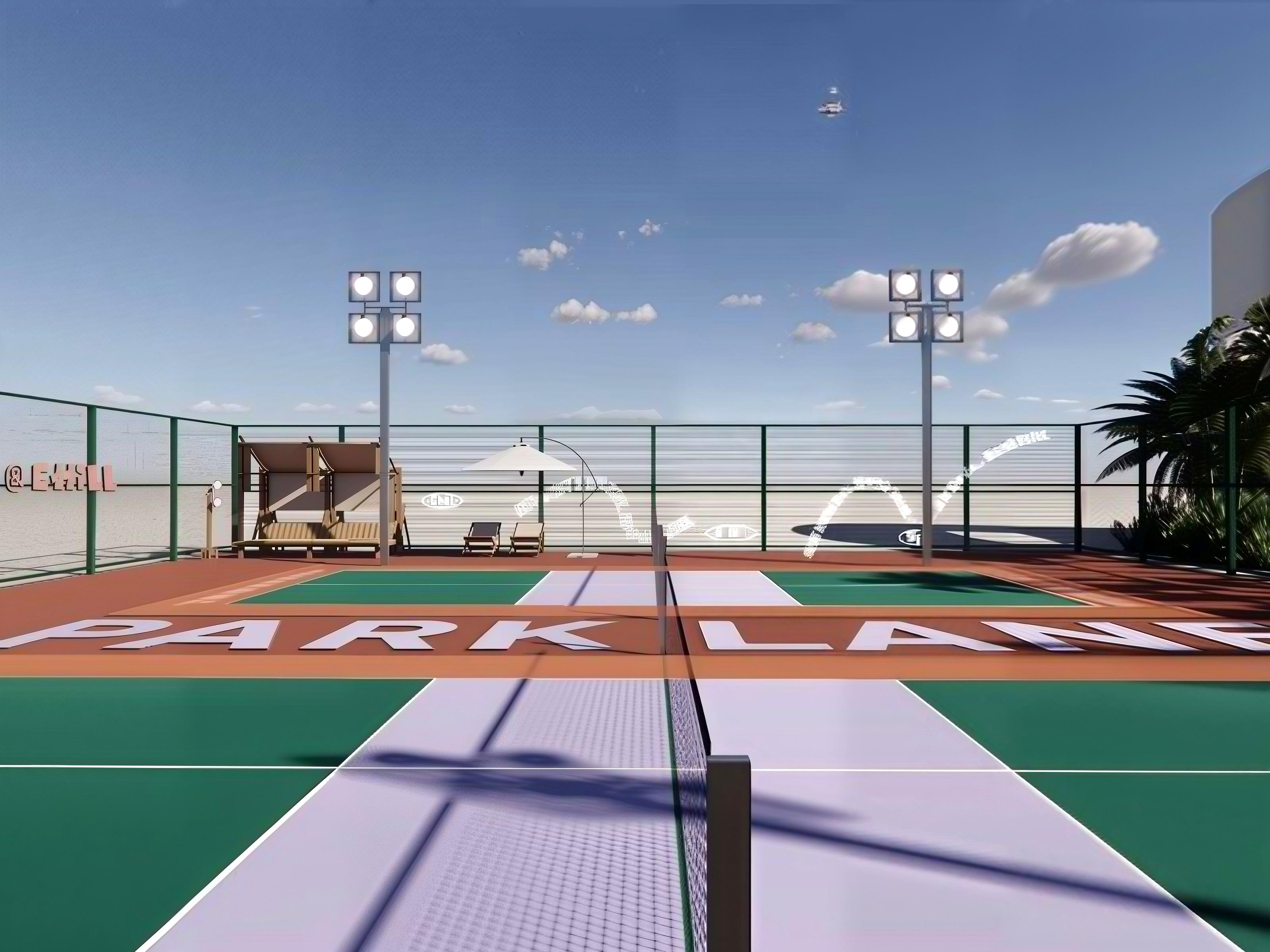 BW Floor Design 專業室內乒乓球場地工程,配置藍色球桌與高品質防滑運動地板。