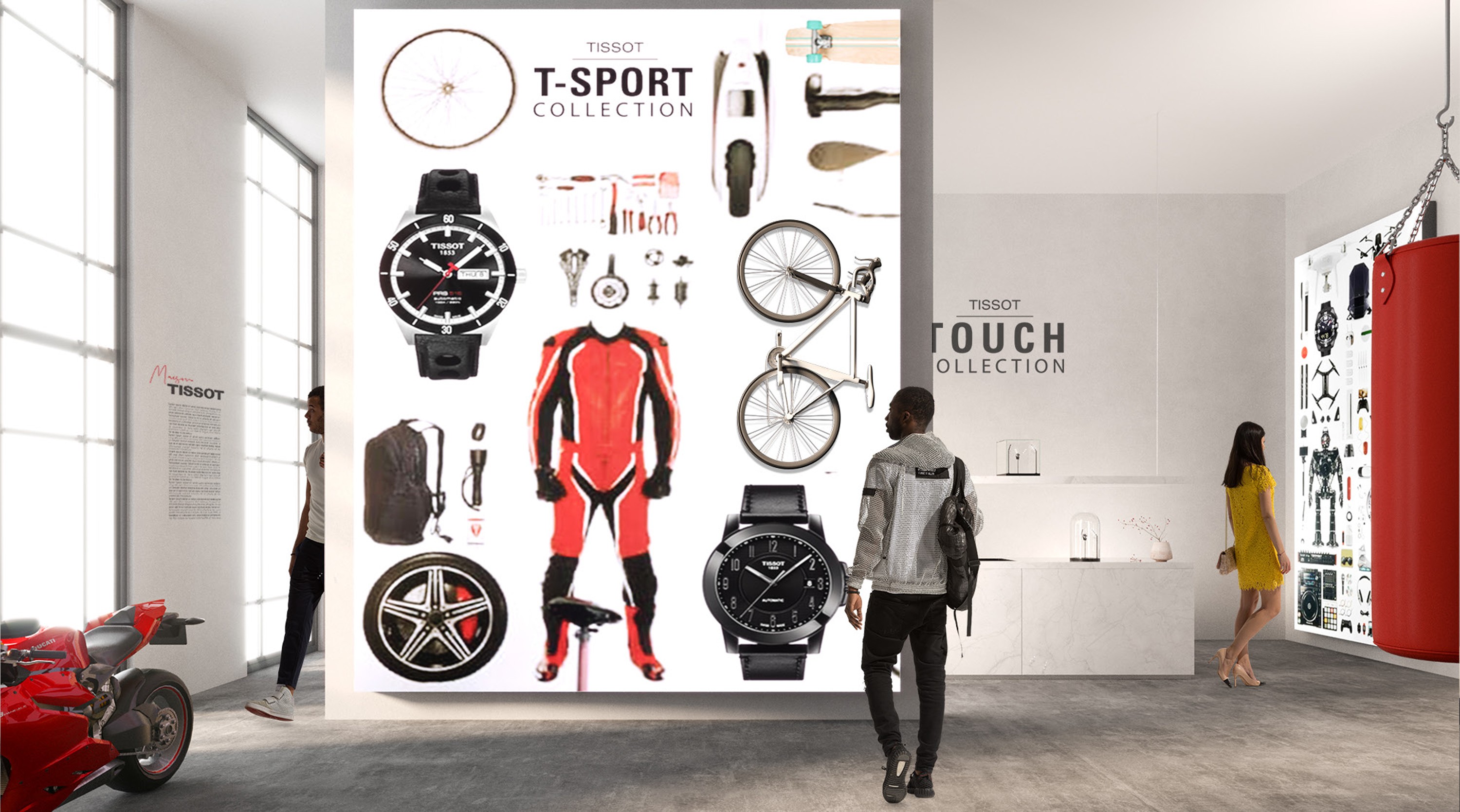 Totem T-Sport of the TISSOT watch manufacture exhibition retail concept