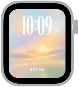 soft solstice Apple Watch face preview 5 featuring abstract, gradient, summer, and spring.